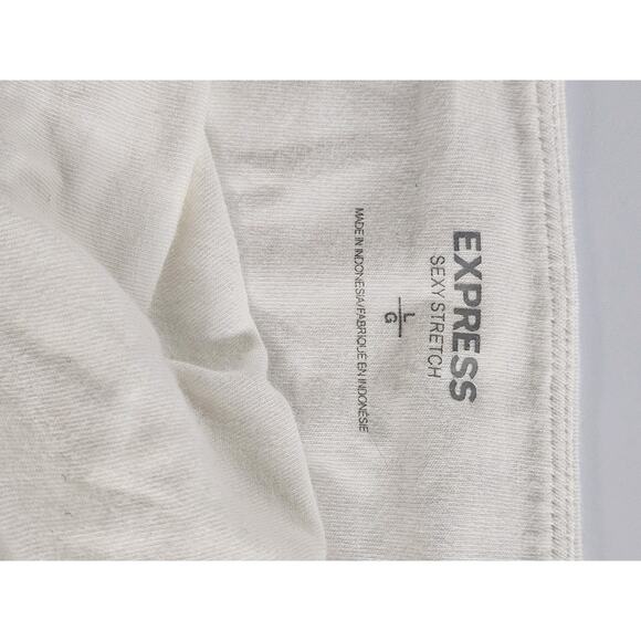 Express Sexy Stretch White Sequin Tube Top Sz L Built In Bra Coquette Cropped - Picture 3 of 10